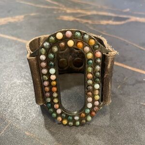 Multicolor Beaded Leather Bracelet
